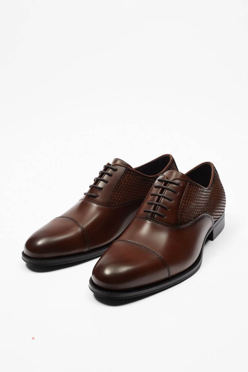 ZARA SMART EMBOSSED Finskor Herr Bruna | SEFXY-1498