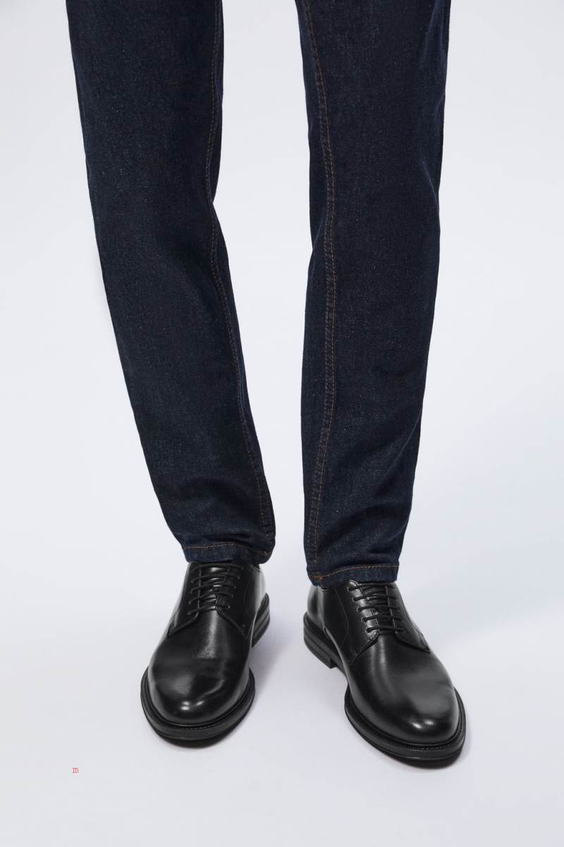 ZARA SMART LEATHER Läderskor Herr Svarta | YNRLX-7190