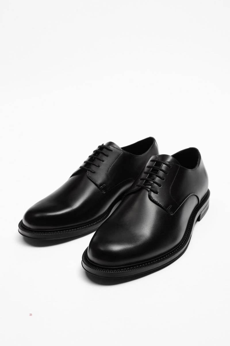 ZARA SMART LEATHER Läderskor Herr Svarta | YNRLX-7190