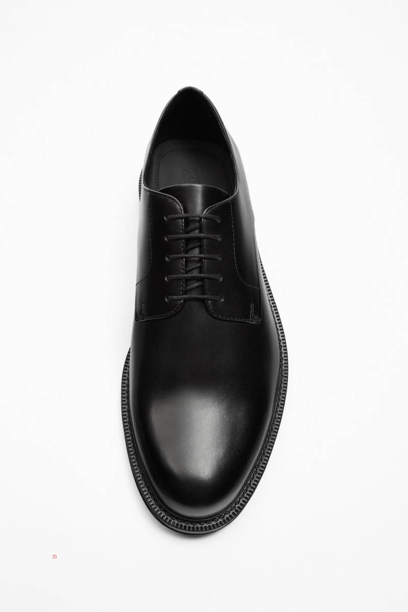 ZARA SMART LEATHER Läderskor Herr Svarta | YNRLX-7190