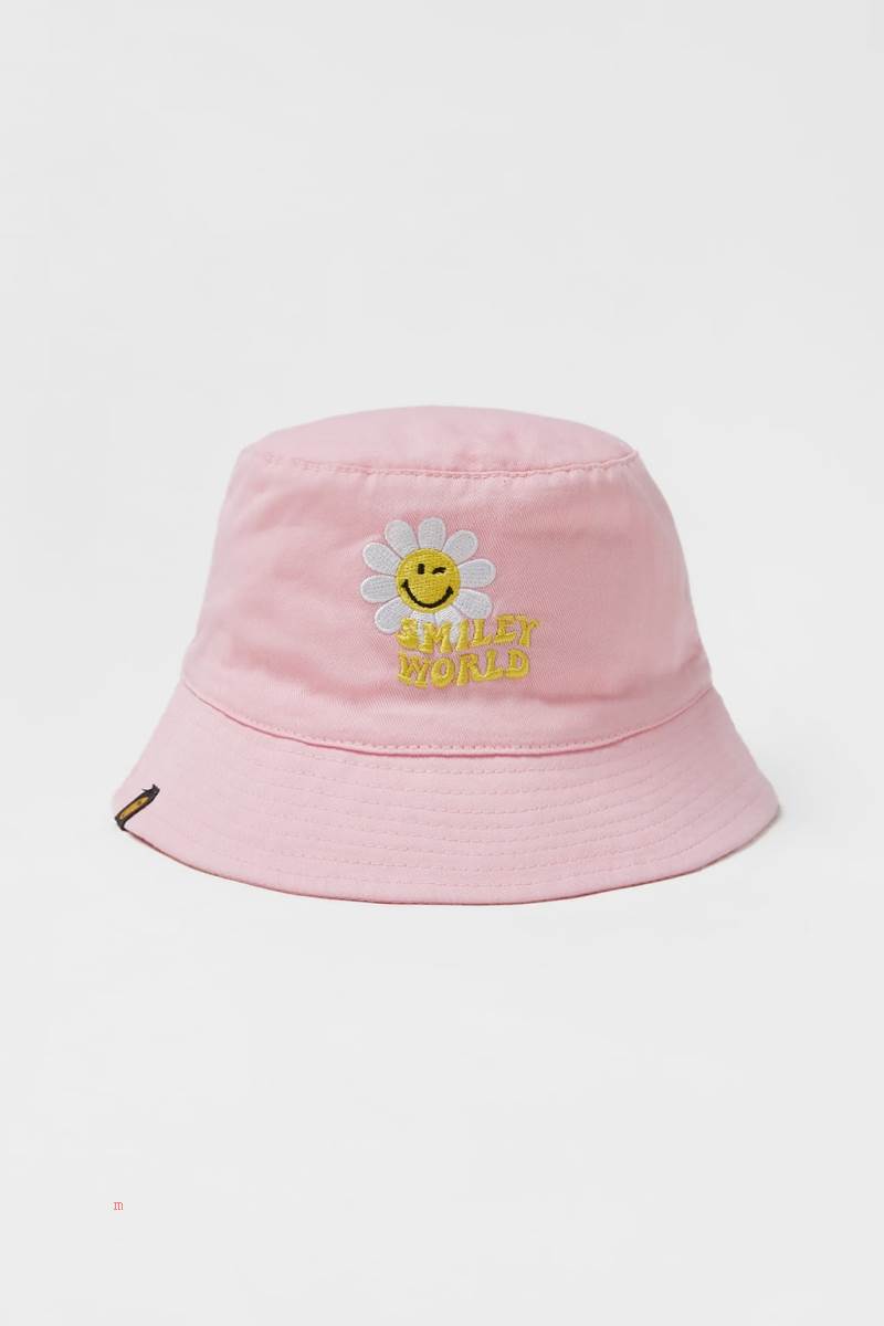 ZARA SMILEYWORLD ® HAPPY COLLECTION BUCKET Hatt Tjej Rosa | LXYPT-6923
