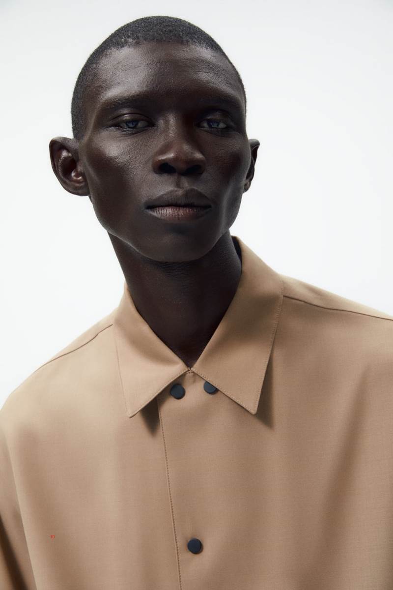 ZARA SNAP BUTTON Övertröja Herr Ljusbruna | RGCXZ-9184