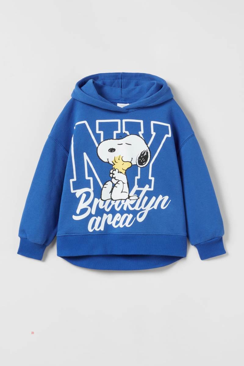 ZARA SNOOPY PEANUTS™ Hoodie Tjej Blå | SGPYX-6934
