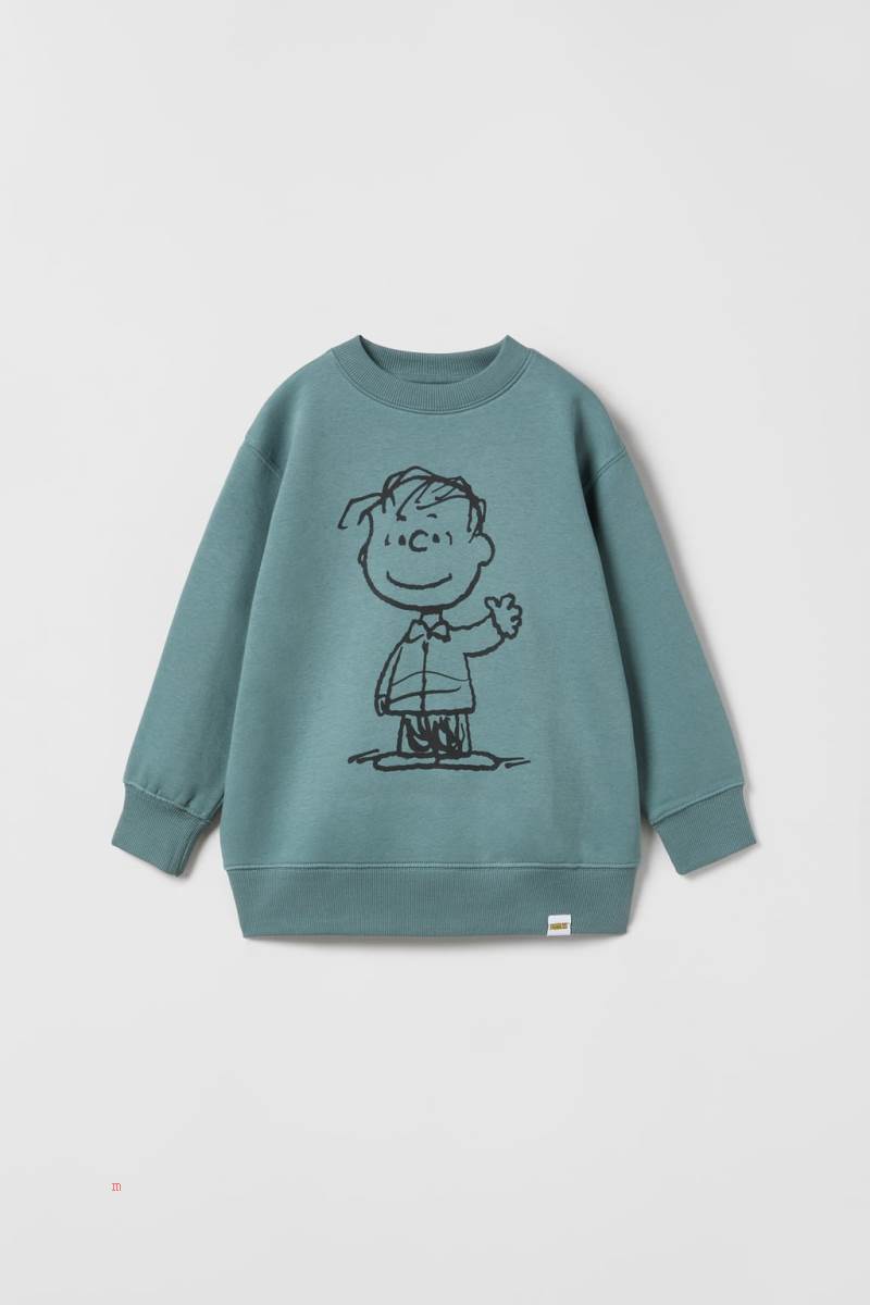 ZARA SNOOPY PEANUTS™ Sweatshirt Pojke Grå Blå | ELHTV-7051