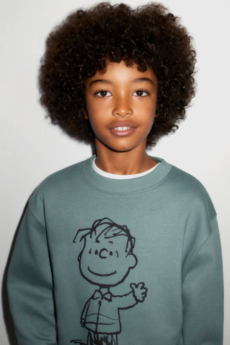 ZARA SNOOPY PEANUTS™ Sweatshirt Pojke Grå Blå | ELHTV-7051