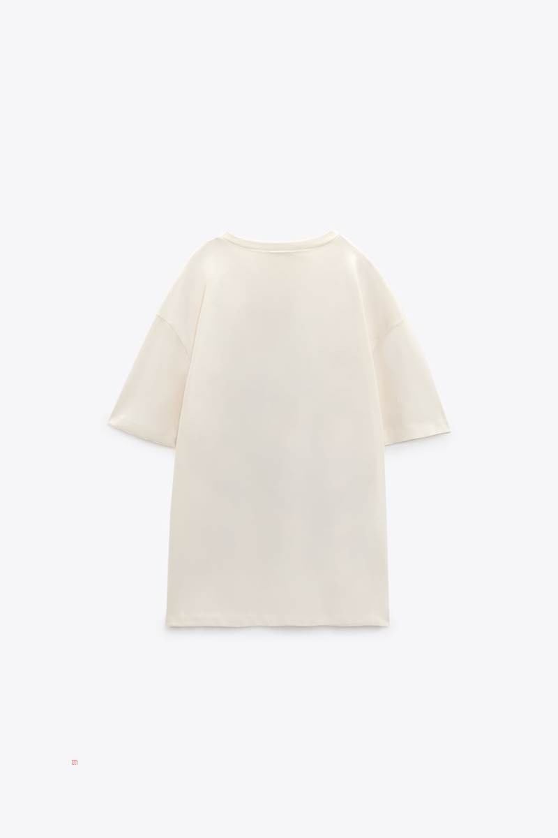 ZARA SNOOPY PEANUTS™ T-shirt Dam Grå Vita | TJCNK-4206