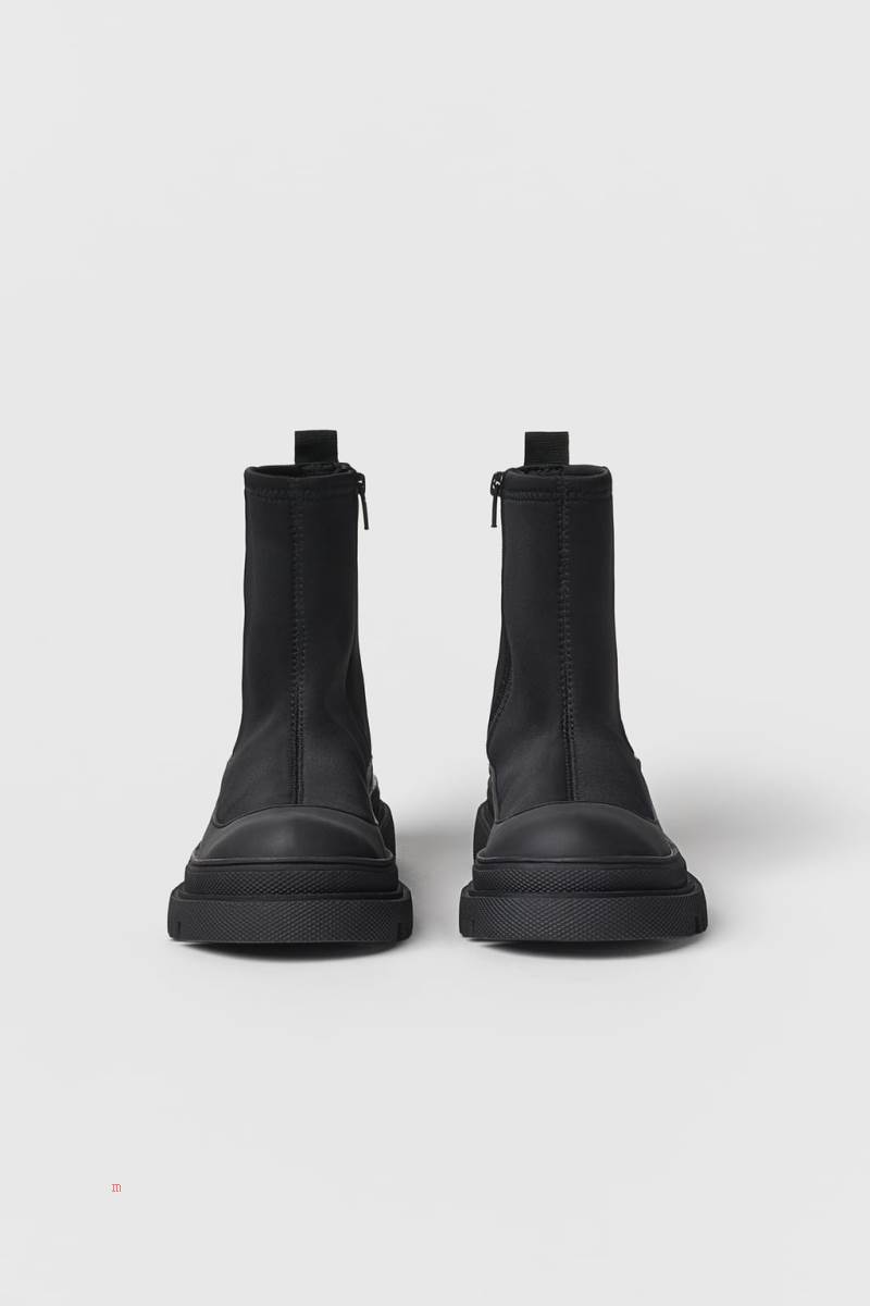 ZARA SOCK-STYLE Ankelboots Tjej Svarta | BNZFY-0875