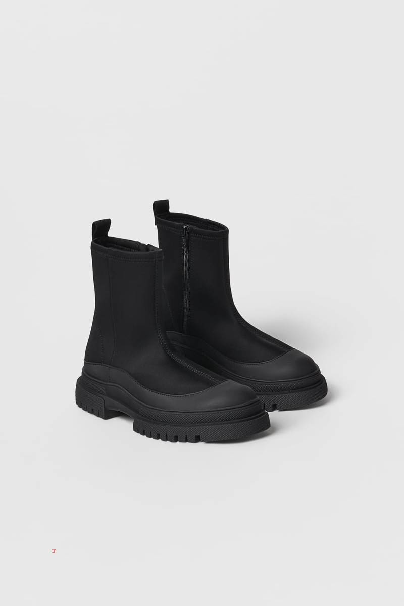 ZARA SOCK-STYLE Ankelboots Tjej Svarta | BNZFY-0875