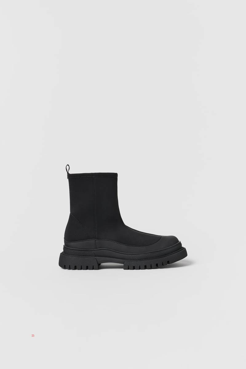 ZARA SOCK-STYLE Ankelboots Tjej Svarta | BNZFY-0875