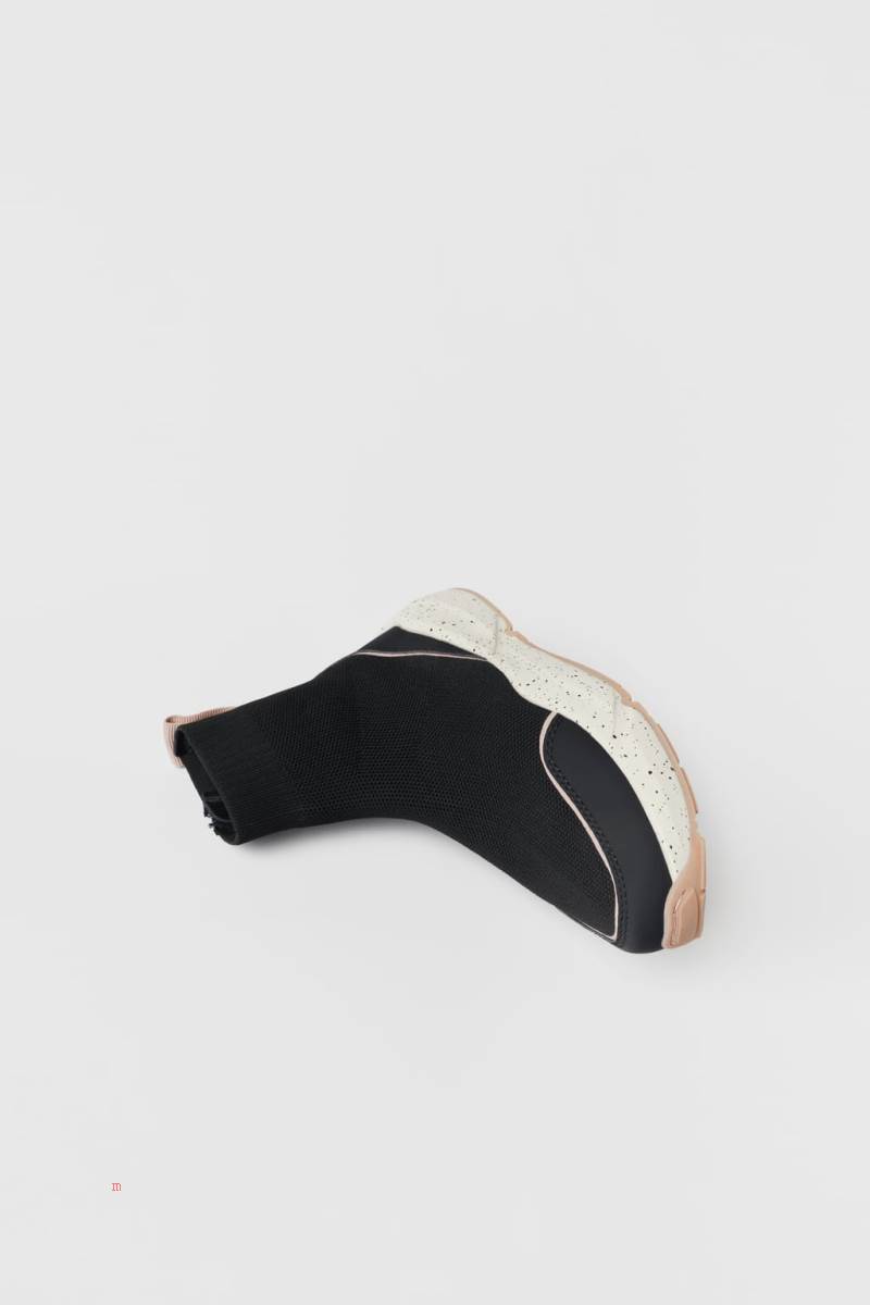 ZARA SOCK-STYLE HIGH-TOP Sneakers Tjej Svarta | LKQOV-0574