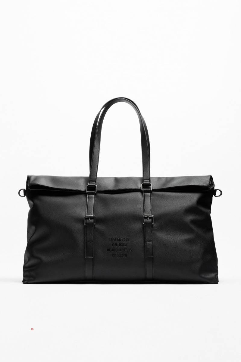 ZARA SOFT BOWLING BAG Handväska Herr Svarta | JTZVP-5602