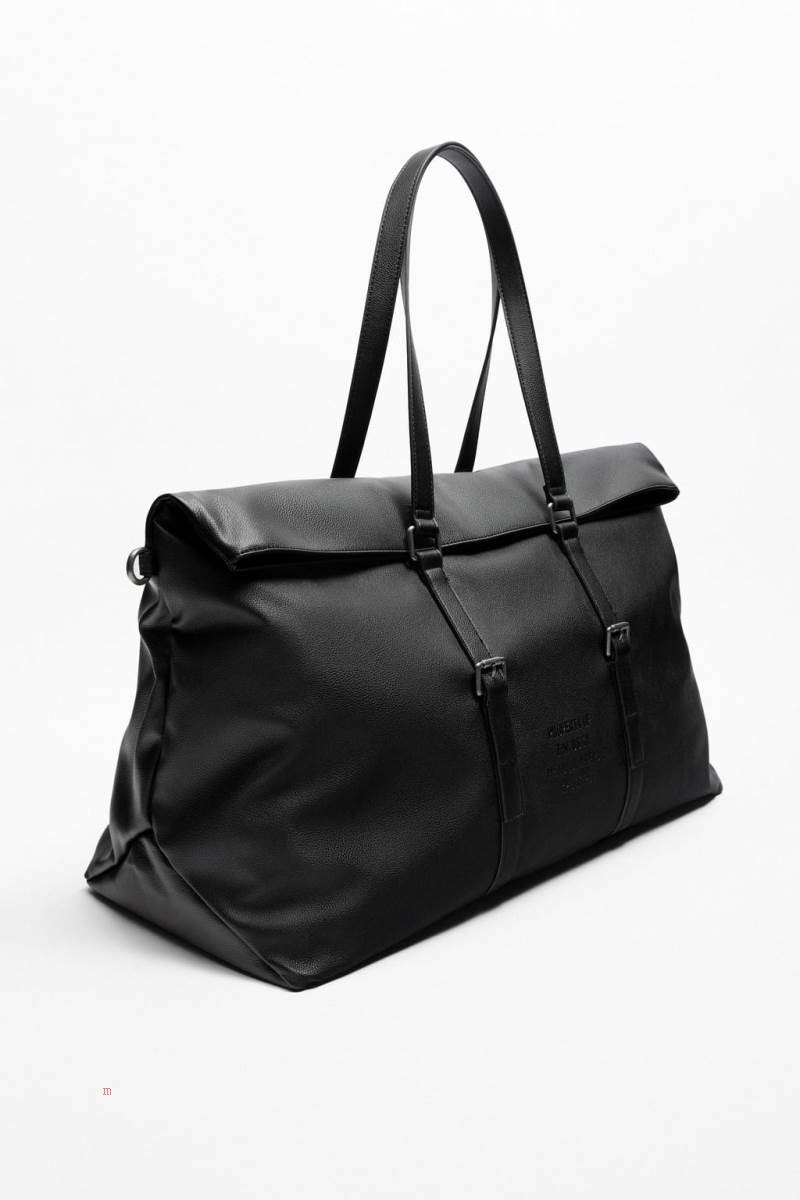 ZARA SOFT BOWLING BAG Handväska Herr Svarta | JTZVP-5602