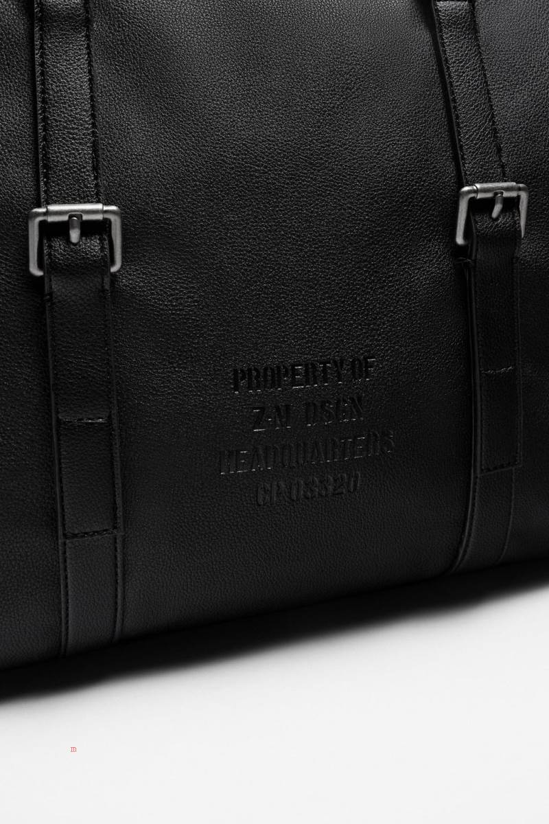 ZARA SOFT BOWLING BAG Handväska Herr Svarta | JTZVP-5602