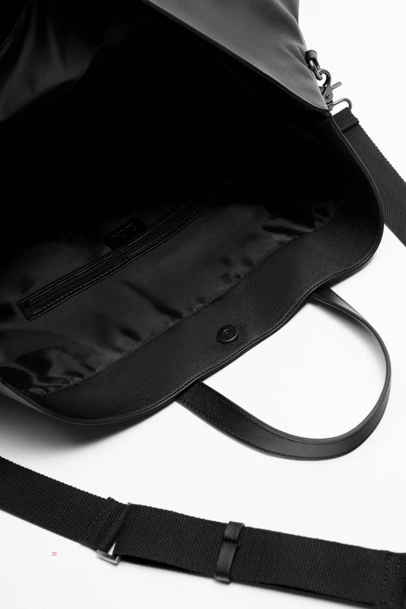 ZARA SOFT BOWLING BAG Handväska Herr Svarta | JTZVP-5602
