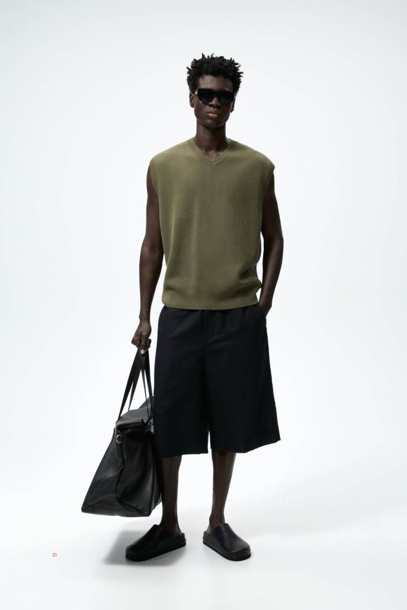 ZARA SOFT BOWLING BAG Handväska Herr Svarta | JTZVP-5602