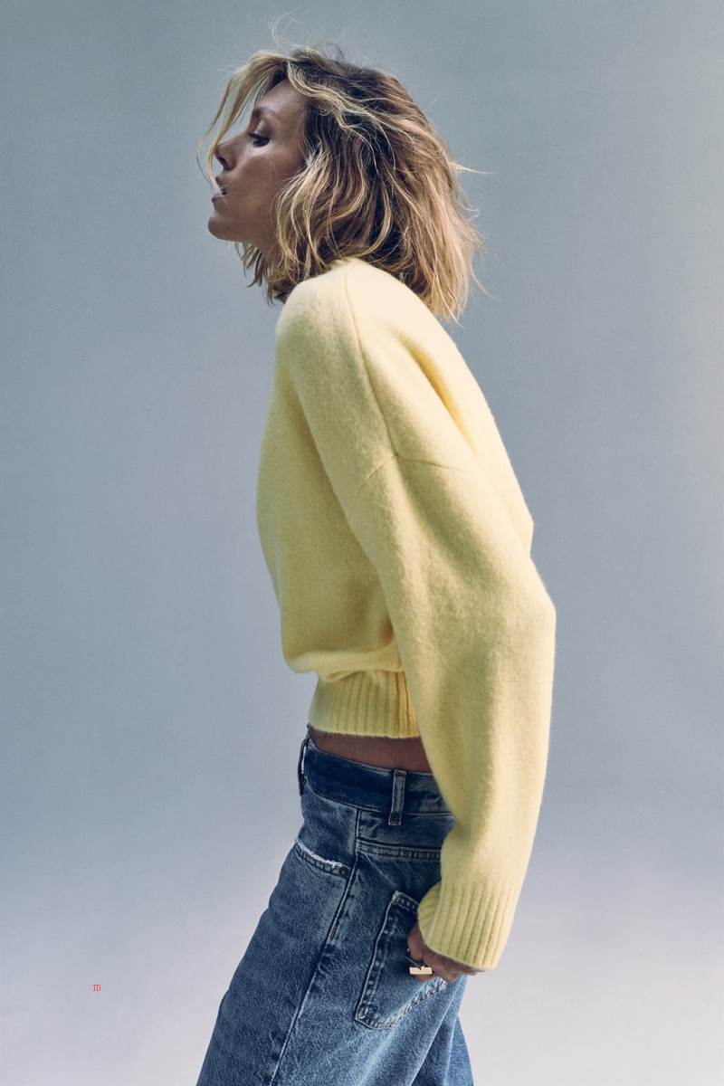 ZARA SOFT KNIT Tröjor Dam Ljusgula | UHQCT-1280