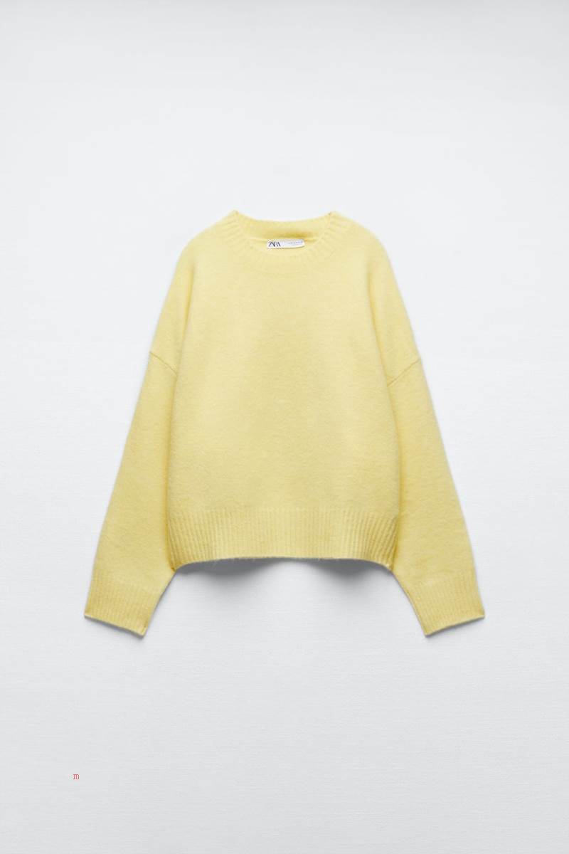 ZARA SOFT KNIT Tröjor Dam Ljusgula | UHQCT-1280