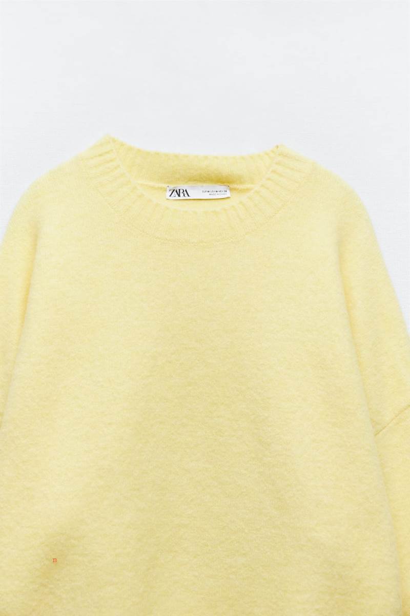 ZARA SOFT KNIT Tröjor Dam Ljusgula | UHQCT-1280