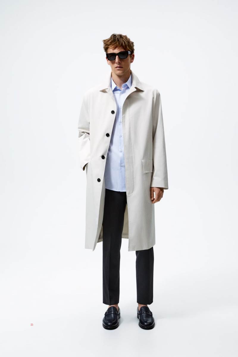 ZARA SOFT LEATHER Loafers Herr Marinblå Blå | IWEOX-3548