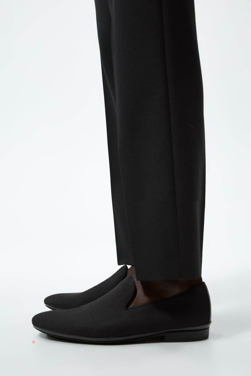 ZARA SOFT Loafers Herr Svarta | VUFMH-9721
