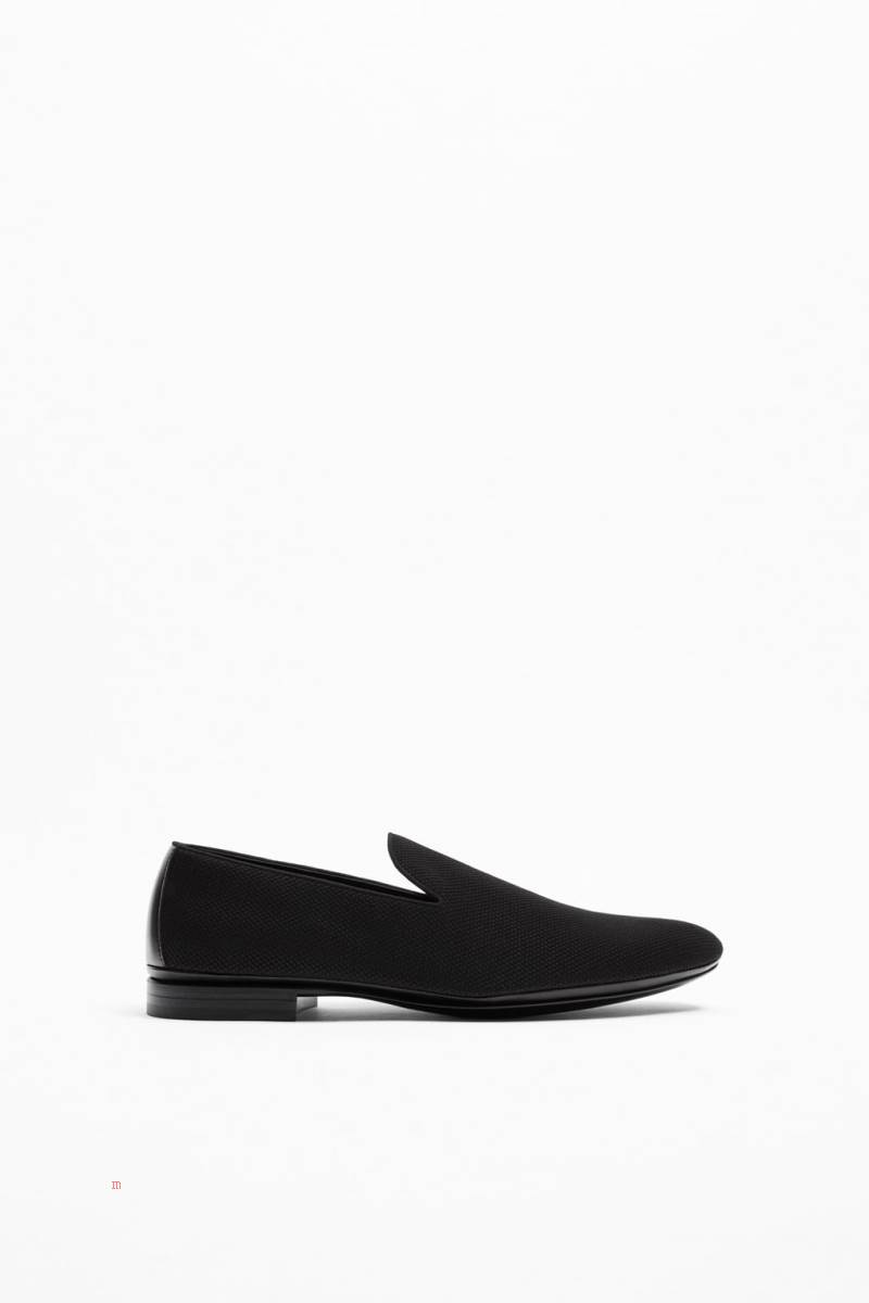 ZARA SOFT Loafers Herr Svarta | VUFMH-9721