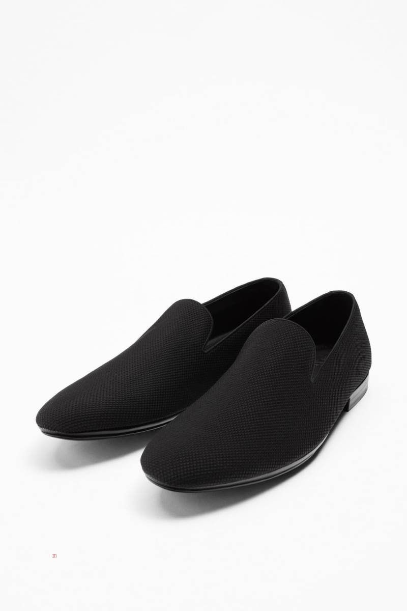 ZARA SOFT Loafers Herr Svarta | VUFMH-9721