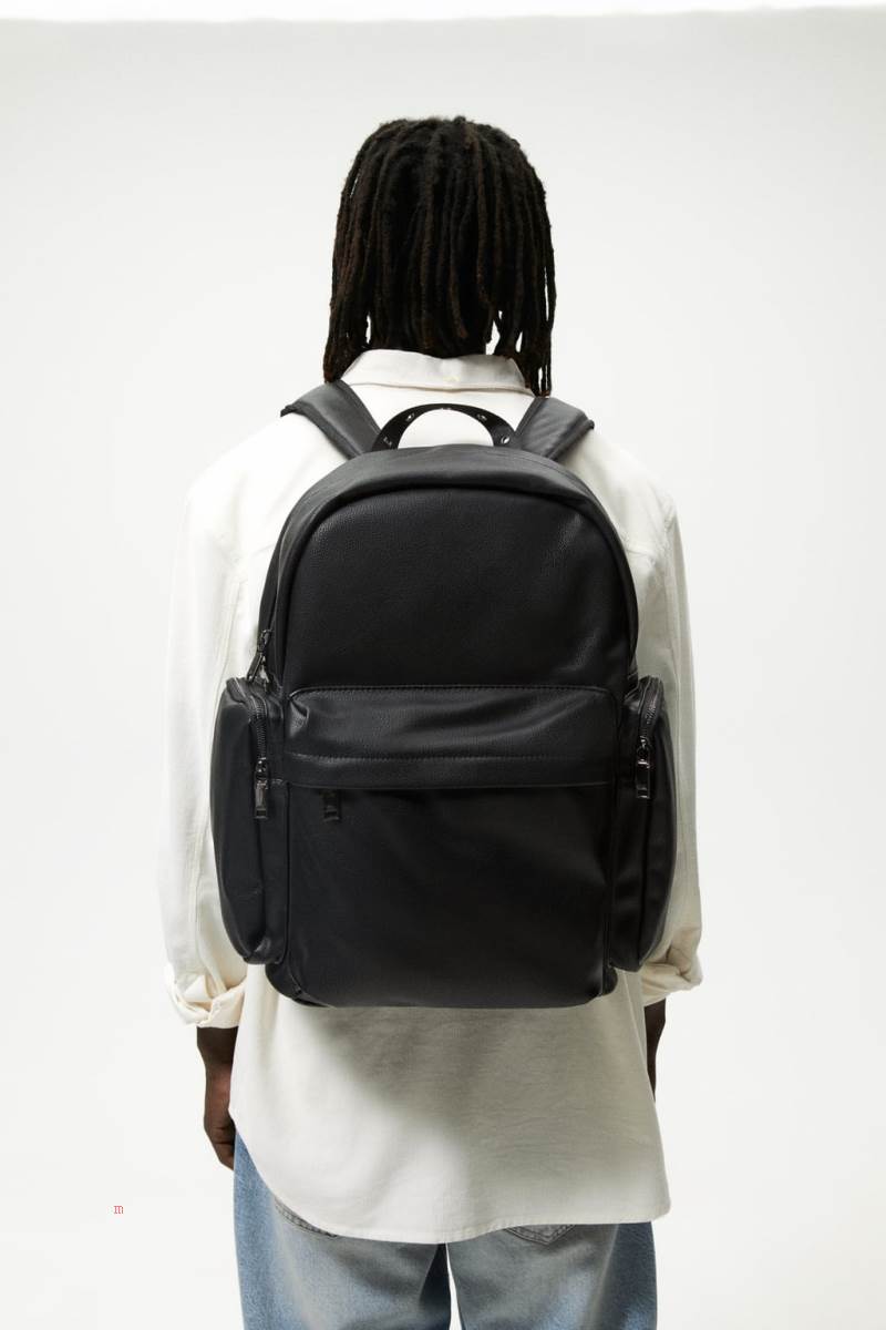 ZARA SOFT MULTI-POCKET Ryggsäck Herr Svarta | RIKXO-0621