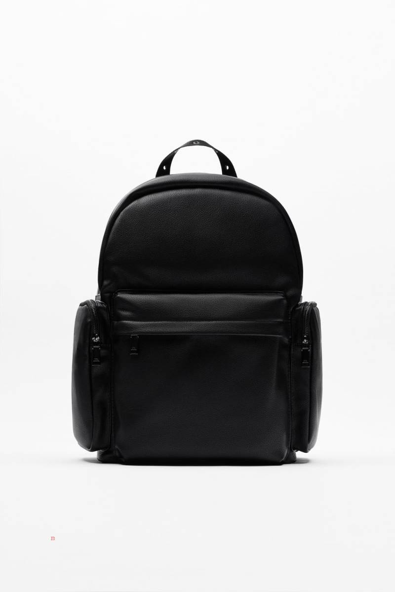 ZARA SOFT MULTI-POCKET Ryggsäck Herr Svarta | RIKXO-0621