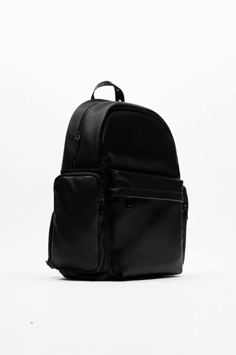 ZARA SOFT MULTI-POCKET Ryggsäck Herr Svarta | RIKXO-0621