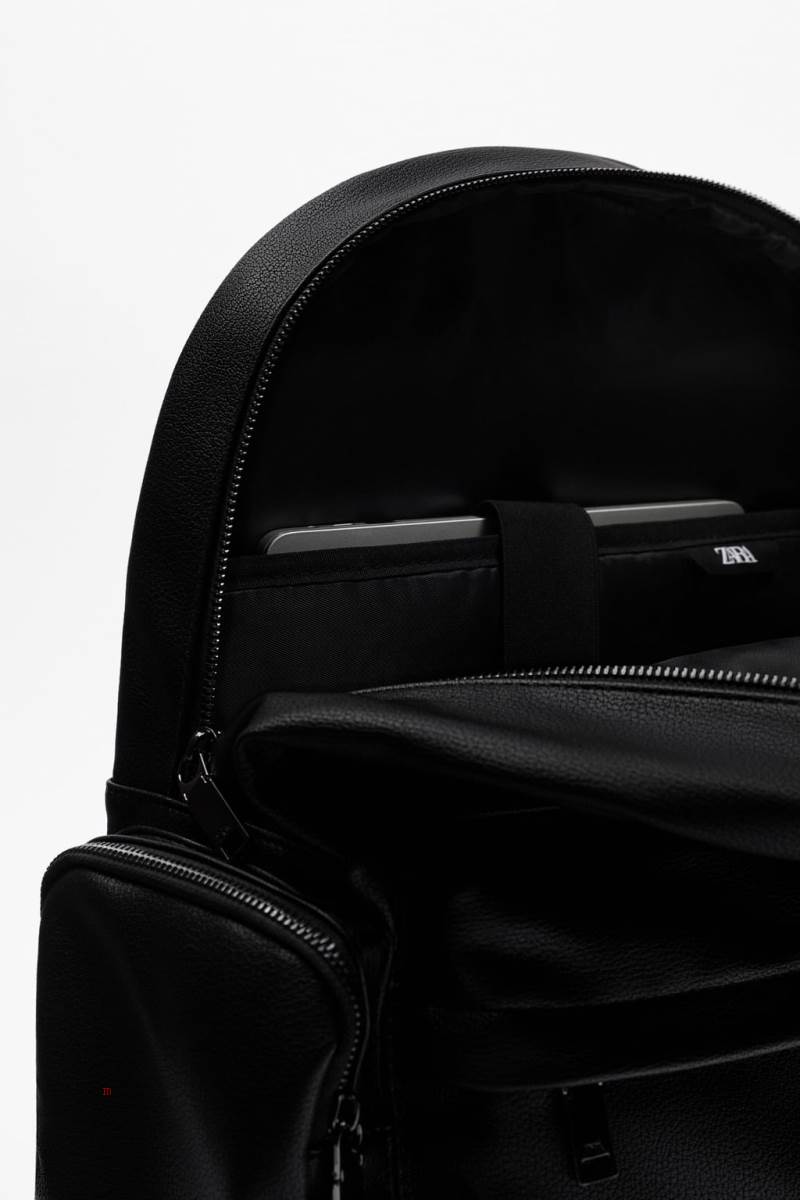 ZARA SOFT MULTI-POCKET Ryggsäck Herr Svarta | RIKXO-0621