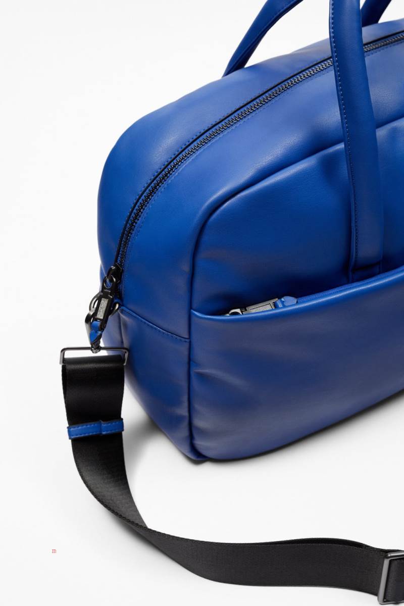 ZARA SOFT QUILTED BOWLING BAG Handväska Herr Blå | KBSDI-3492