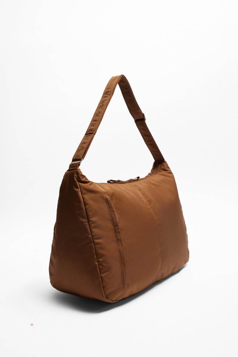 ZARA SOFT QUILTED Crossbody Väska Herr Mörkröda | ZQTMN-6481