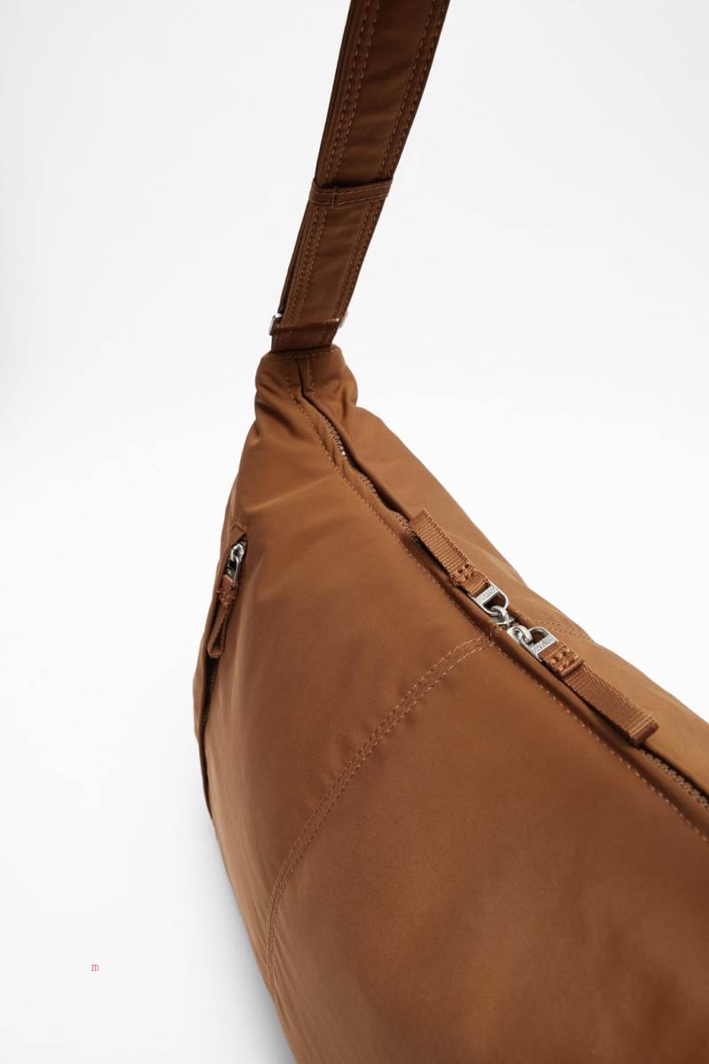 ZARA SOFT QUILTED Crossbody Väska Herr Mörkröda | ZQTMN-6481