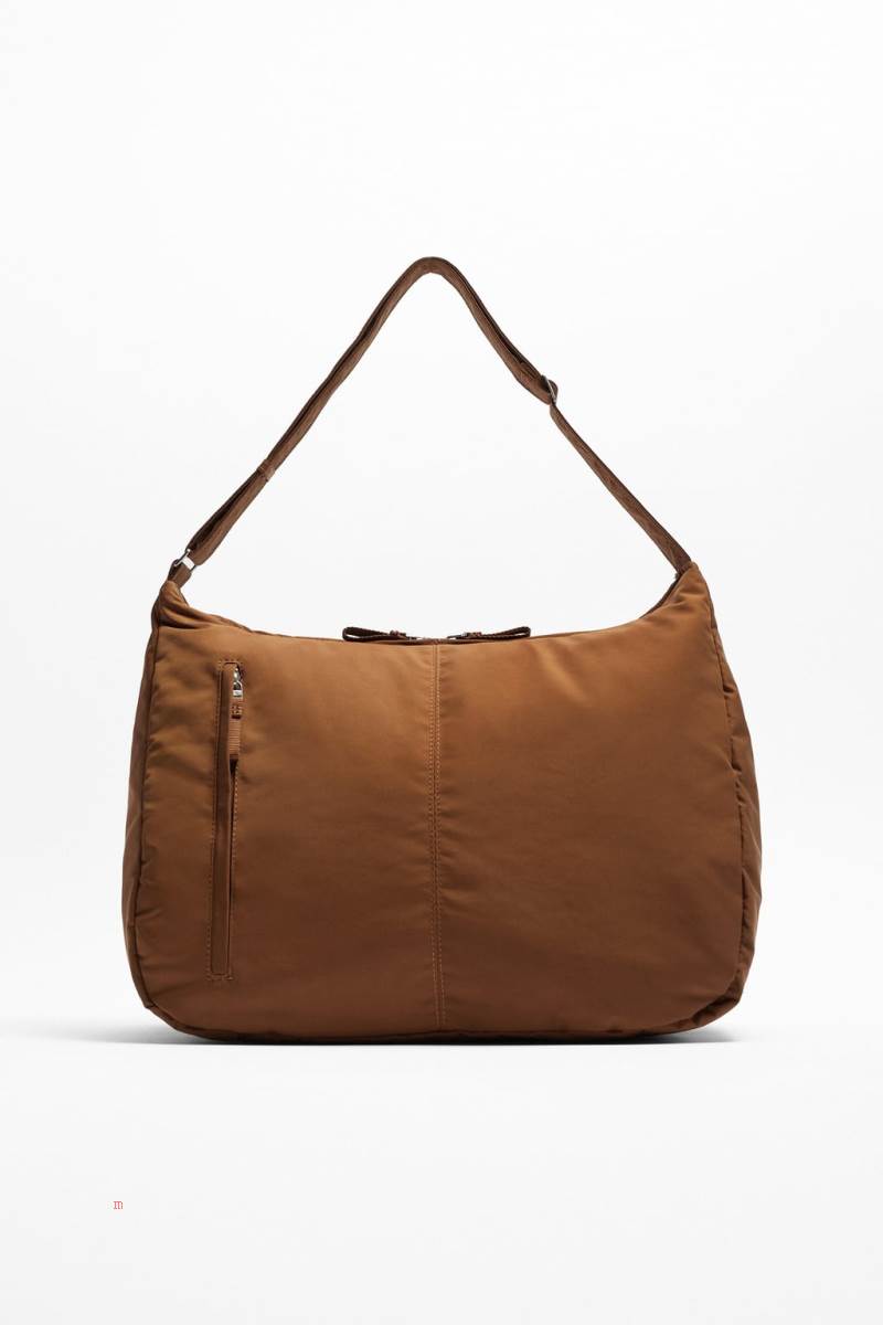 ZARA SOFT QUILTED Crossbody Väska Herr Mörkröda | ZQTMN-6481