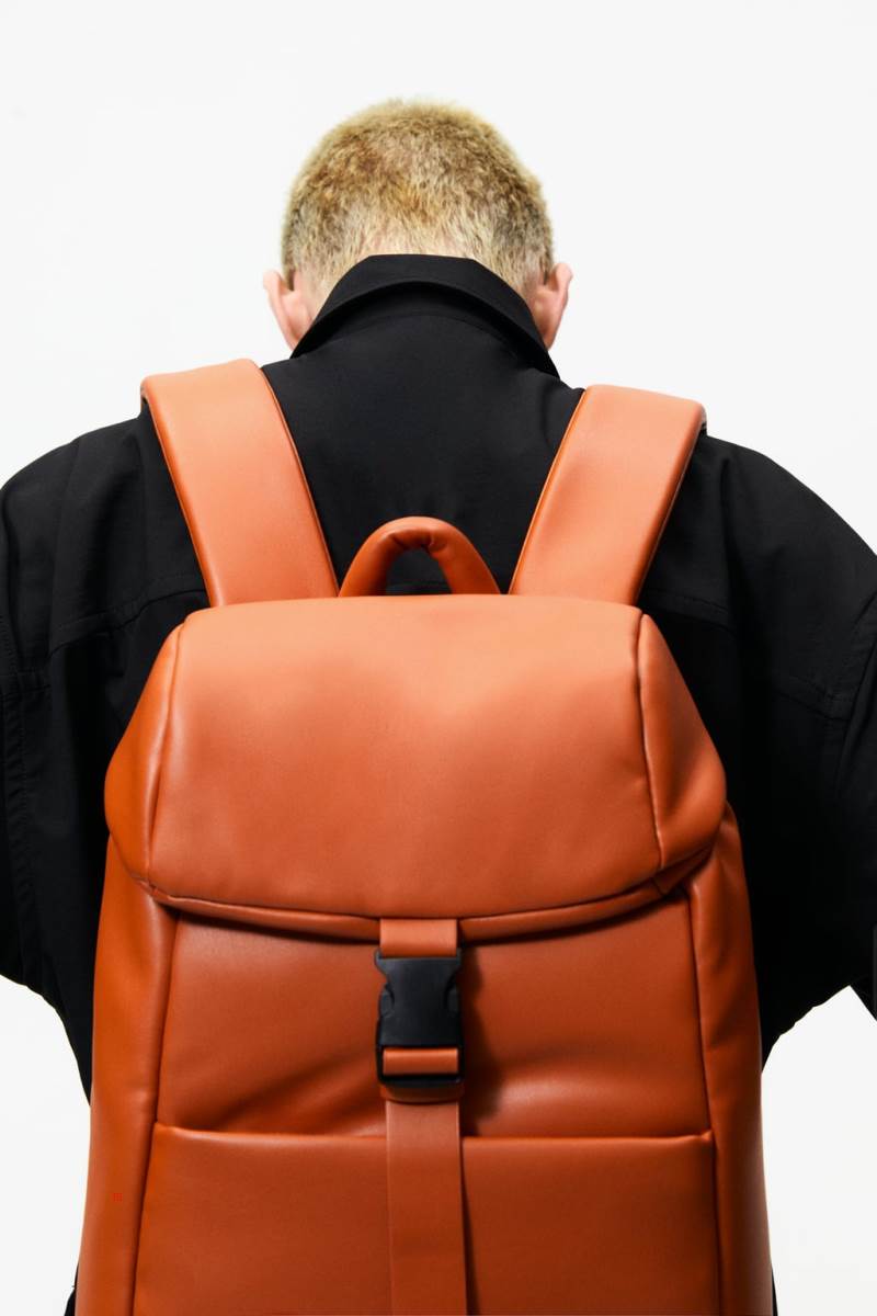 ZARA SOFT QUILTED Ryggsäck Herr Orange | LOEIW-1543