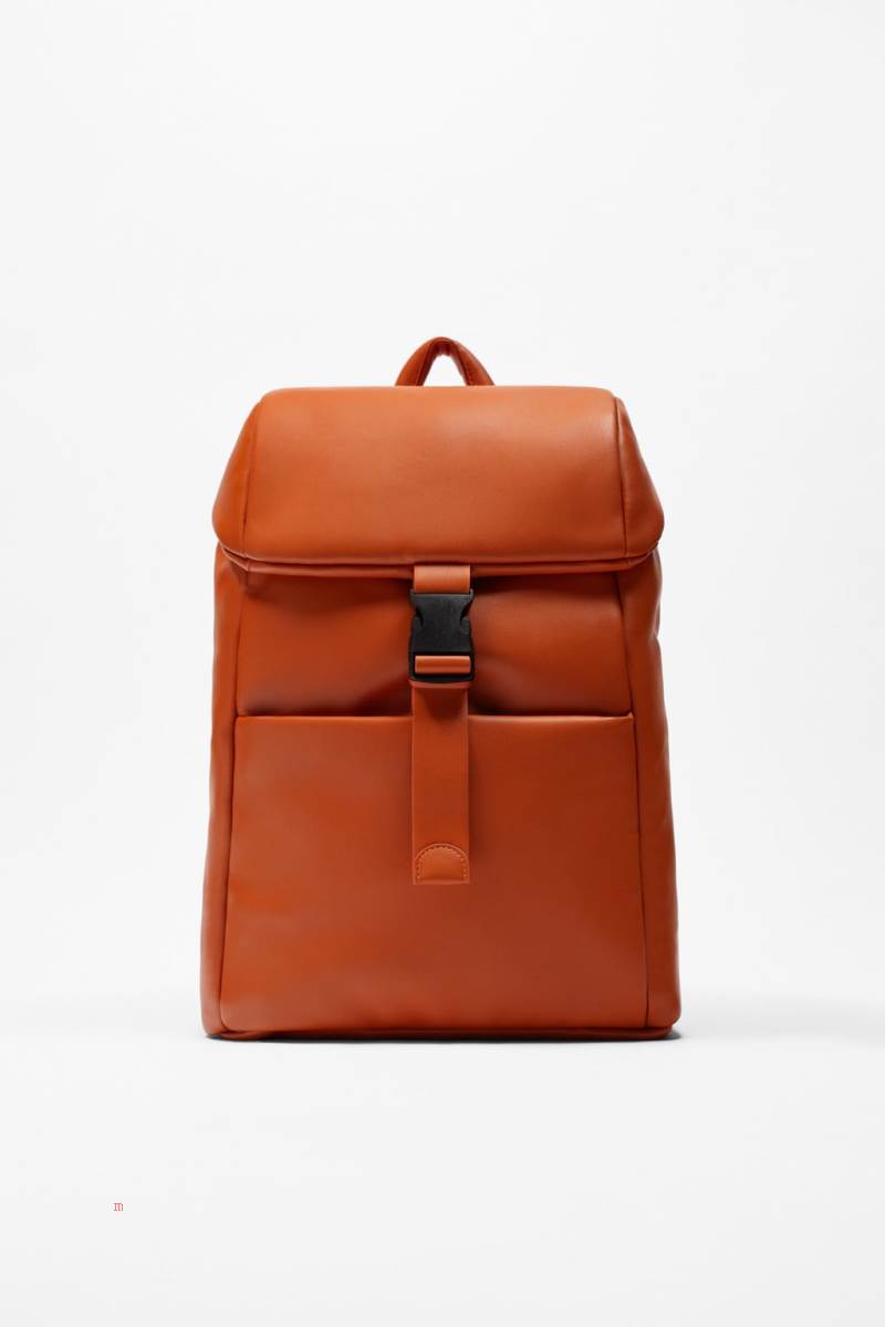 ZARA SOFT QUILTED Ryggsäck Herr Orange | LOEIW-1543