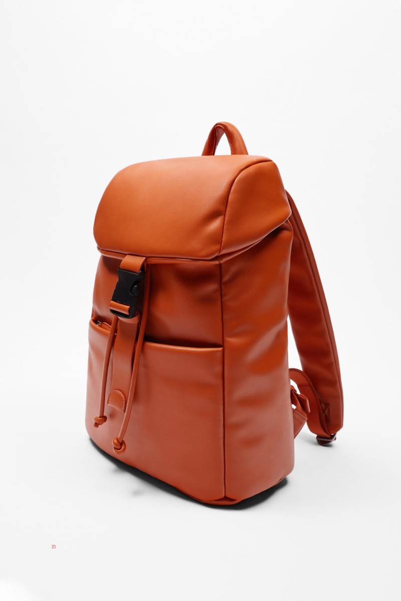 ZARA SOFT QUILTED Ryggsäck Herr Orange | LOEIW-1543