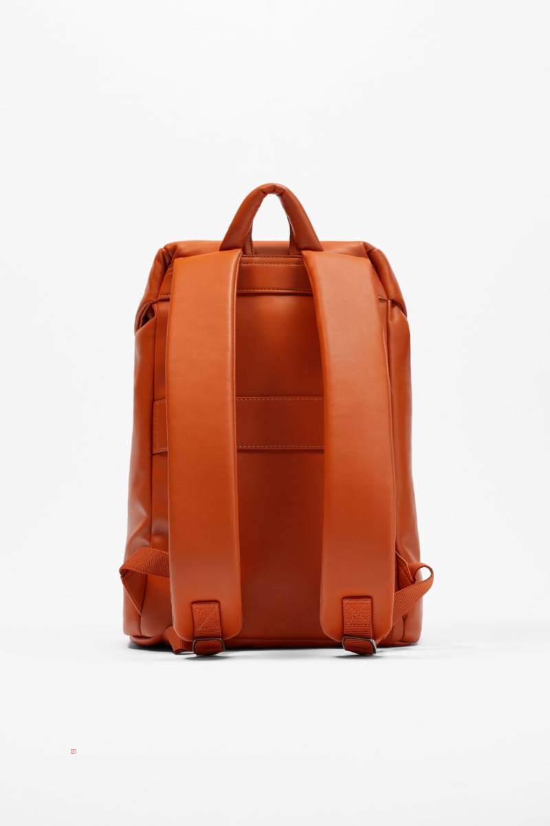 ZARA SOFT QUILTED Ryggsäck Herr Orange | LOEIW-1543