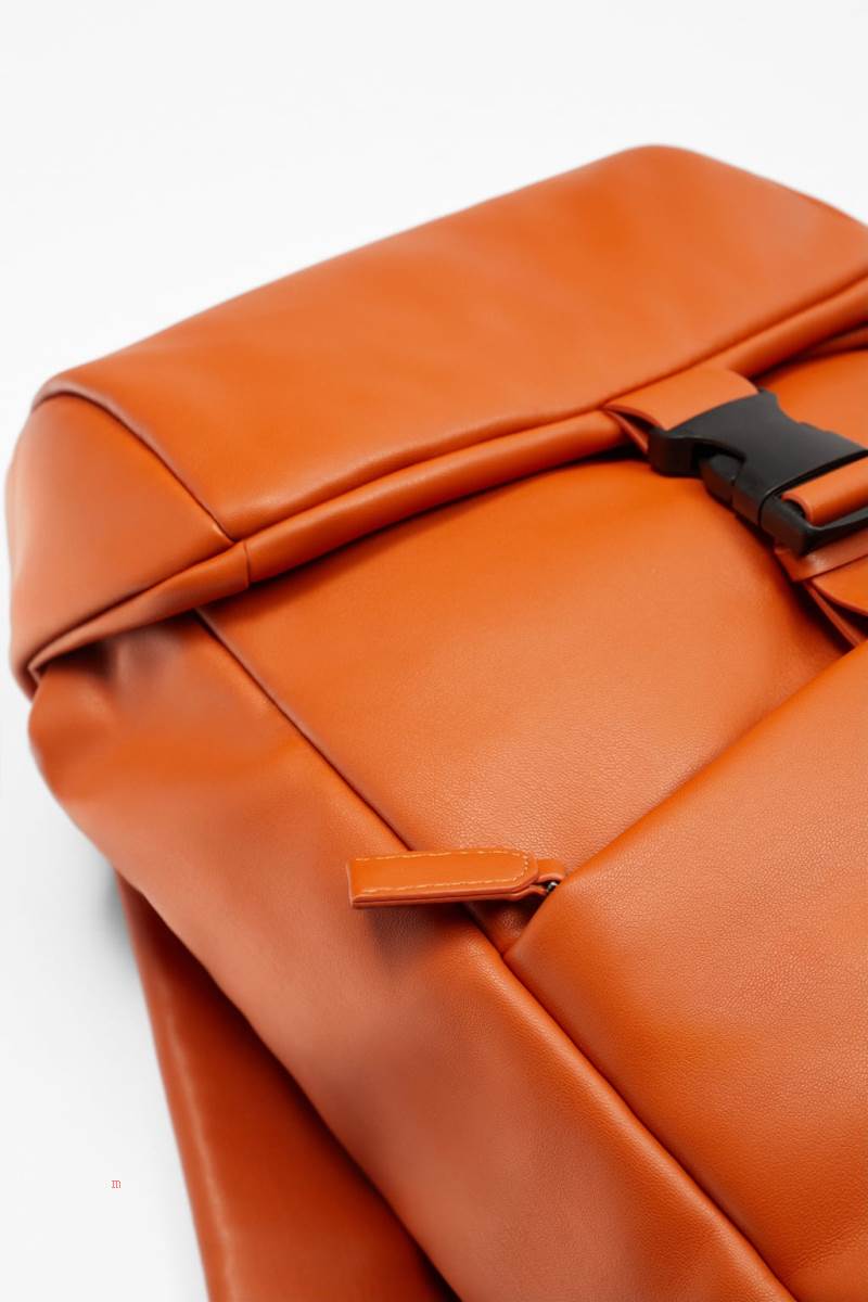 ZARA SOFT QUILTED Ryggsäck Herr Orange | LOEIW-1543