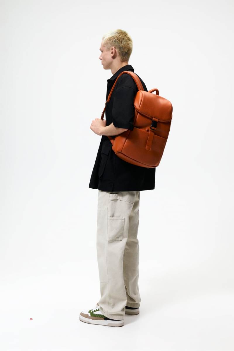 ZARA SOFT QUILTED Ryggsäck Herr Orange | LOEIW-1543
