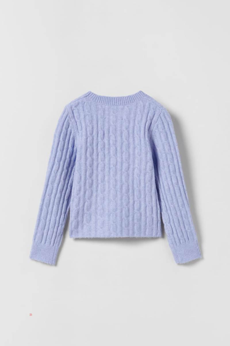 ZARA SOFT TOUCH CABLE-KNIT Tröjor Tjej Blå | WUTJF-2958