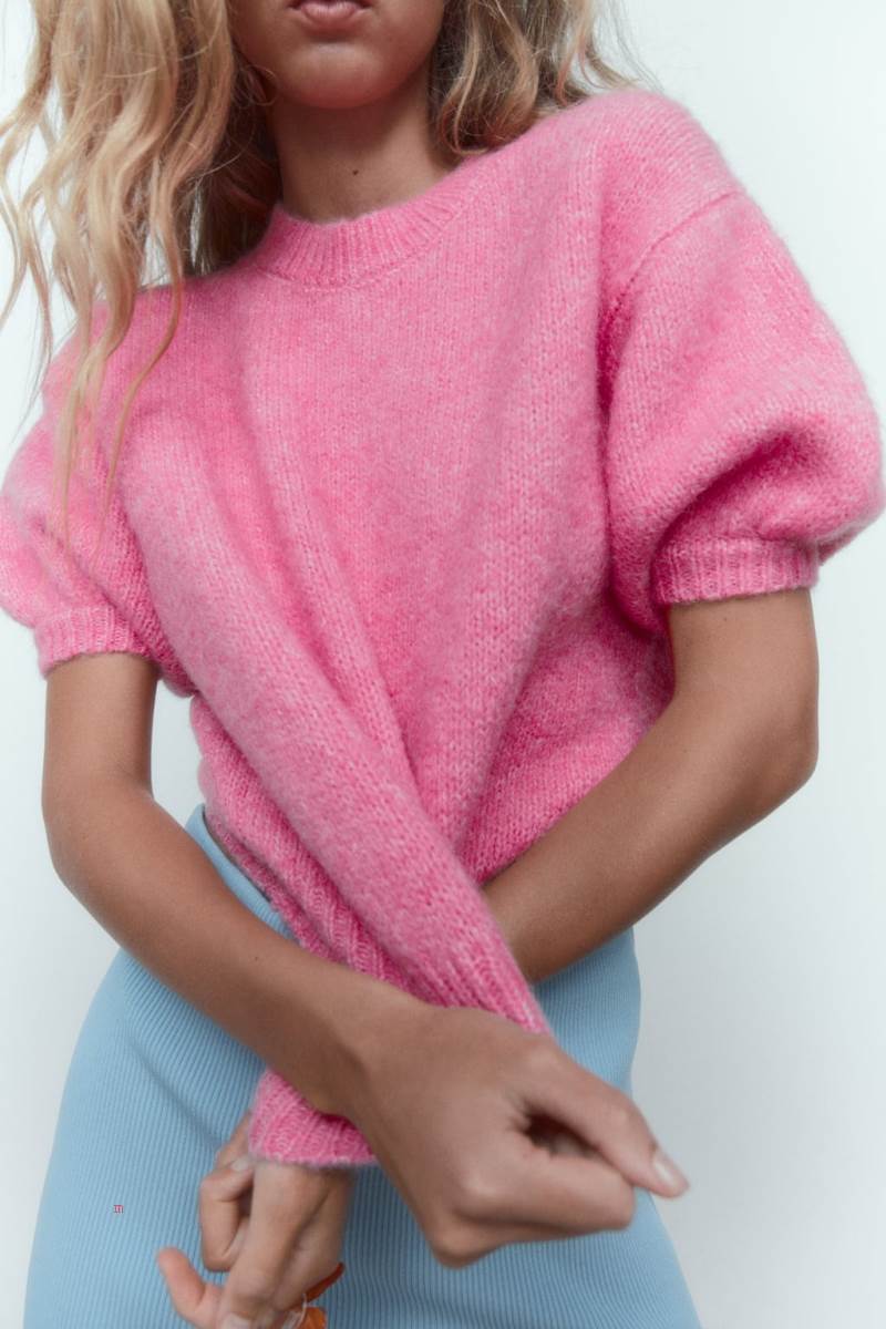 ZARA SOFT-TOUCH KNIT Tröjor Dam Rosa | TYMFO-8046