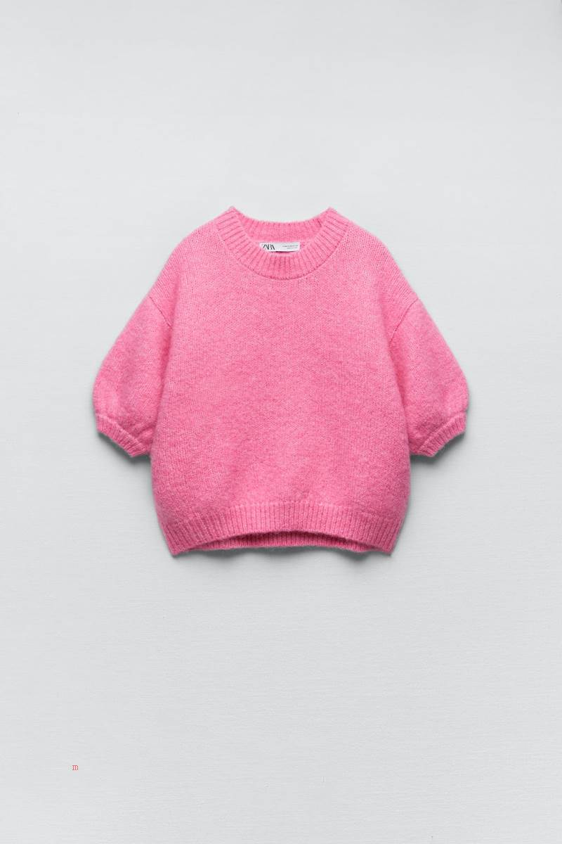 ZARA SOFT-TOUCH KNIT Tröjor Dam Rosa | TYMFO-8046