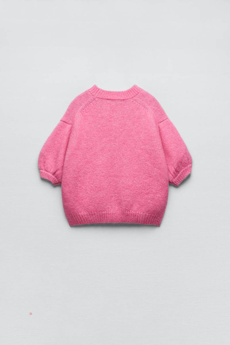 ZARA SOFT-TOUCH KNIT Tröjor Dam Rosa | TYMFO-8046