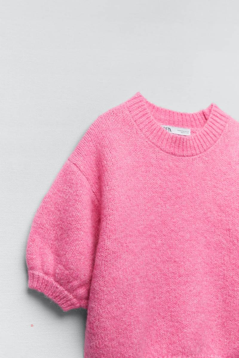 ZARA SOFT-TOUCH KNIT Tröjor Dam Rosa | TYMFO-8046