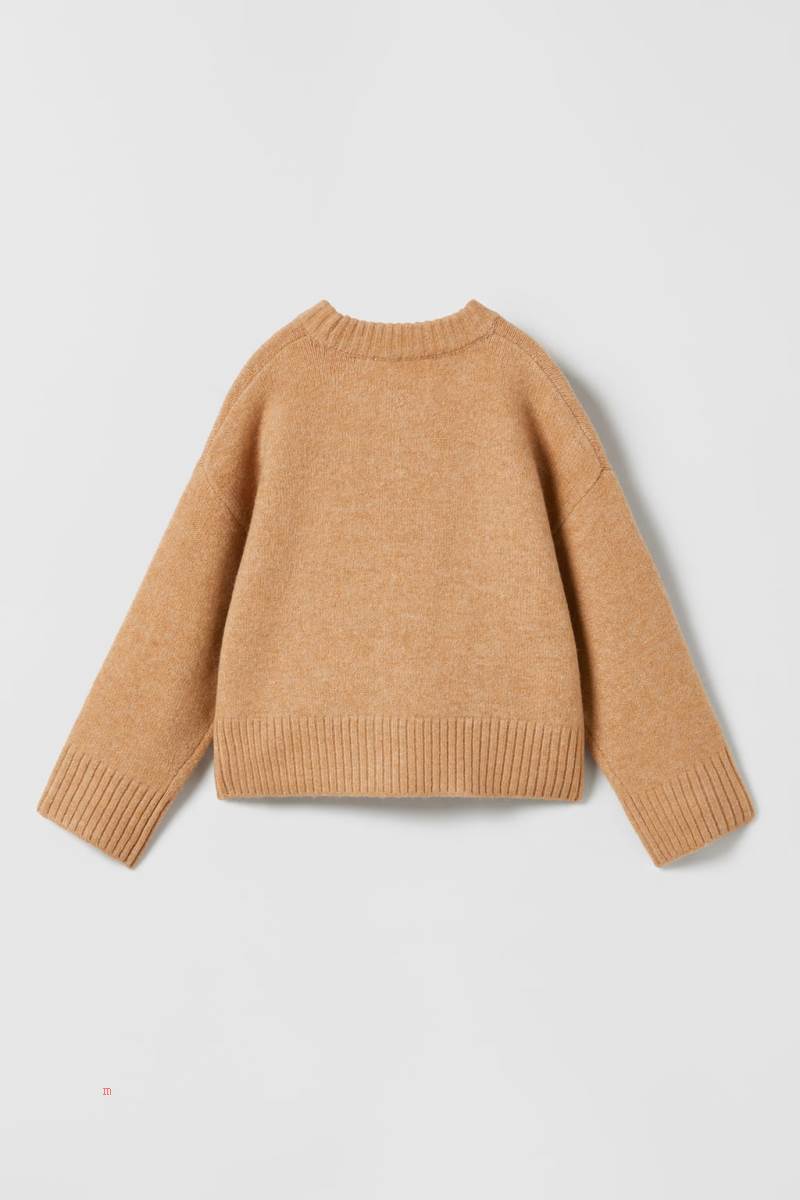 ZARA SOFT TOUCH KNIT Tröjor Tjej Beige | GTKXN-4825