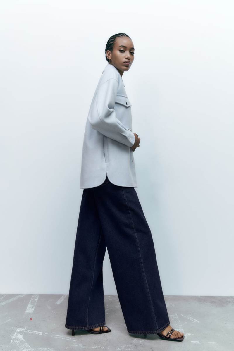 ZARA SOFT WITH BUTTONS Övertröja Dam Blå | KNLDR-3184