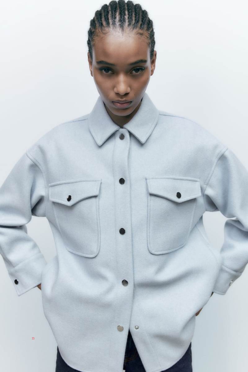 ZARA SOFT WITH BUTTONS Övertröja Dam Blå | KNLDR-3184