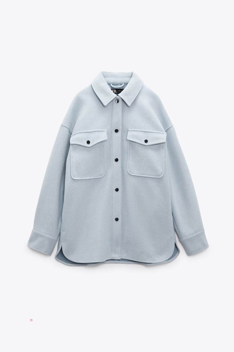 ZARA SOFT WITH BUTTONS Övertröja Dam Blå | KNLDR-3184