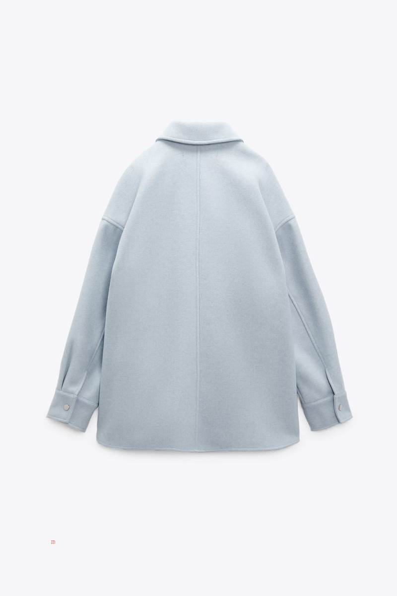 ZARA SOFT WITH BUTTONS Övertröja Dam Blå | KNLDR-3184